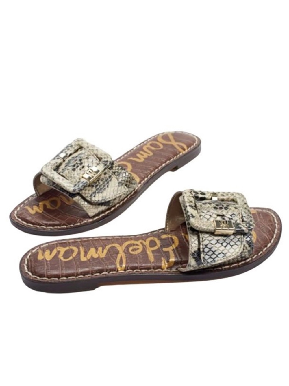 Sam Edelman Granada Slide Snake-Print Sandals Size 8.5